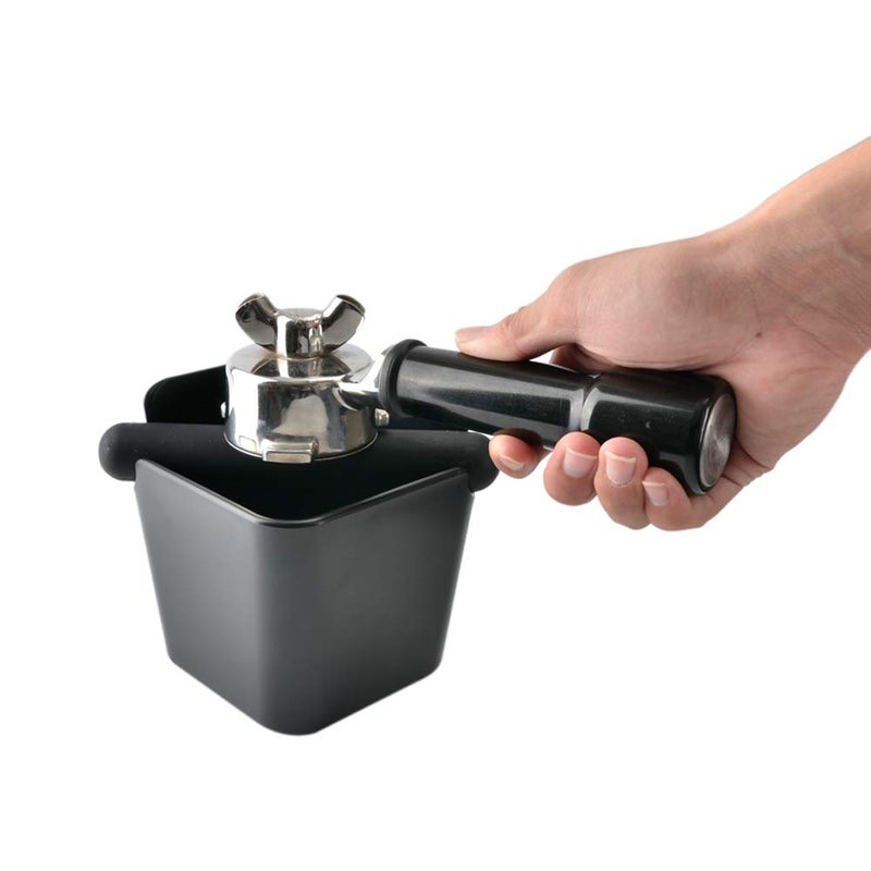 HOMEE Espresso Knock Box 4.8 Inch Shock-Absorbent Durable Barista Style Knock Box With Removable Knock Bar and Non-Slip Base (Square) - Image 3